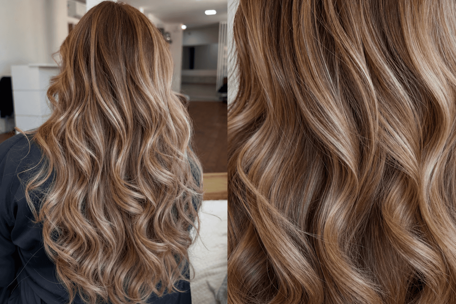 Mechas e luzes com efeito luminoso nos fios
