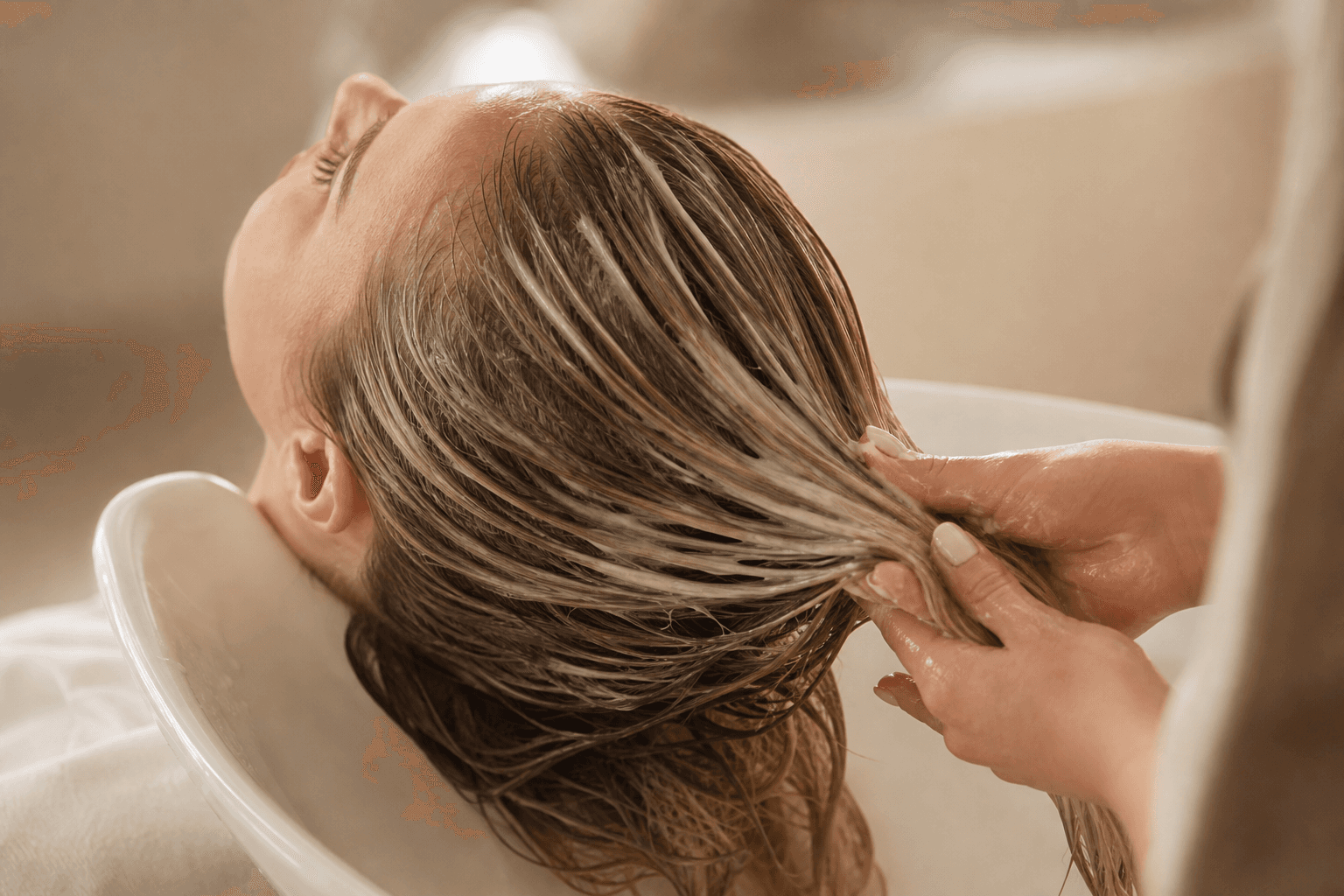Reconstrução de cabelo danificado por química