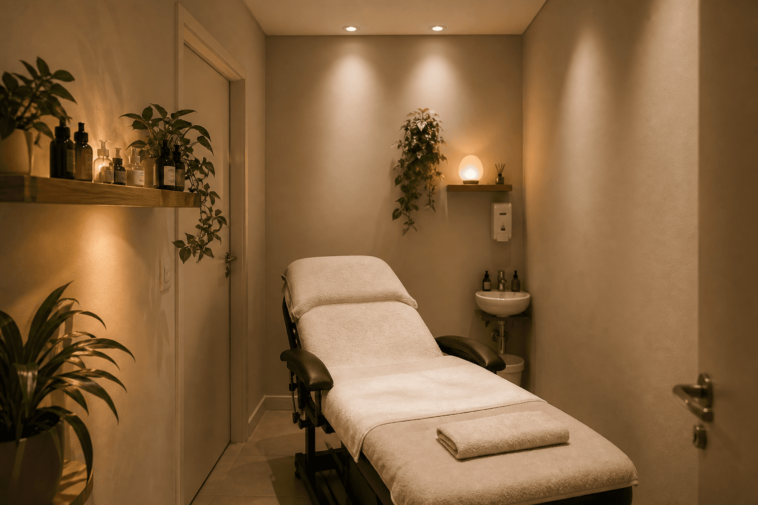 Sala de terapia capilar aconchegante no Itacorubi